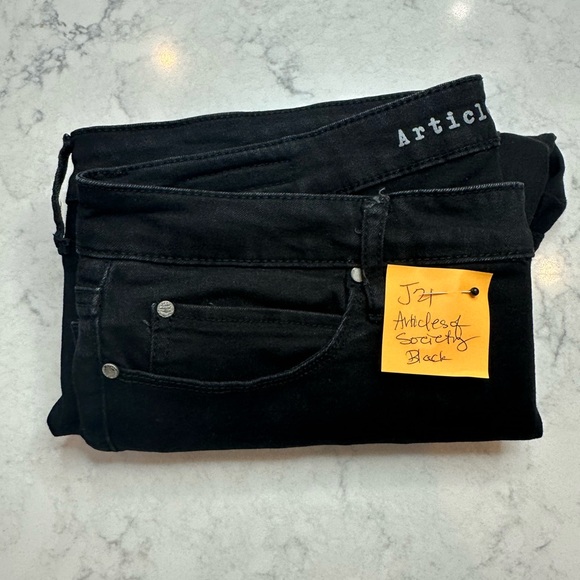 Articles of Society Jet Black High Rise Skinny Jeans Jeggings sz 32 Women’s 14 - Picture 9 of 9